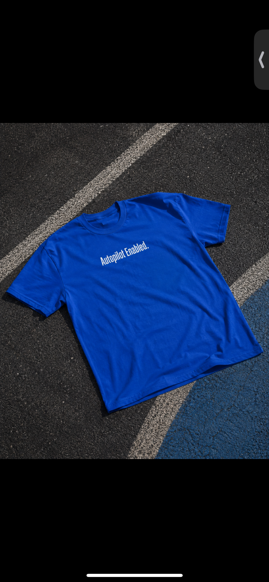 Autopilot Enabled Minimal Script Tee — White Cotton T‑Shirt