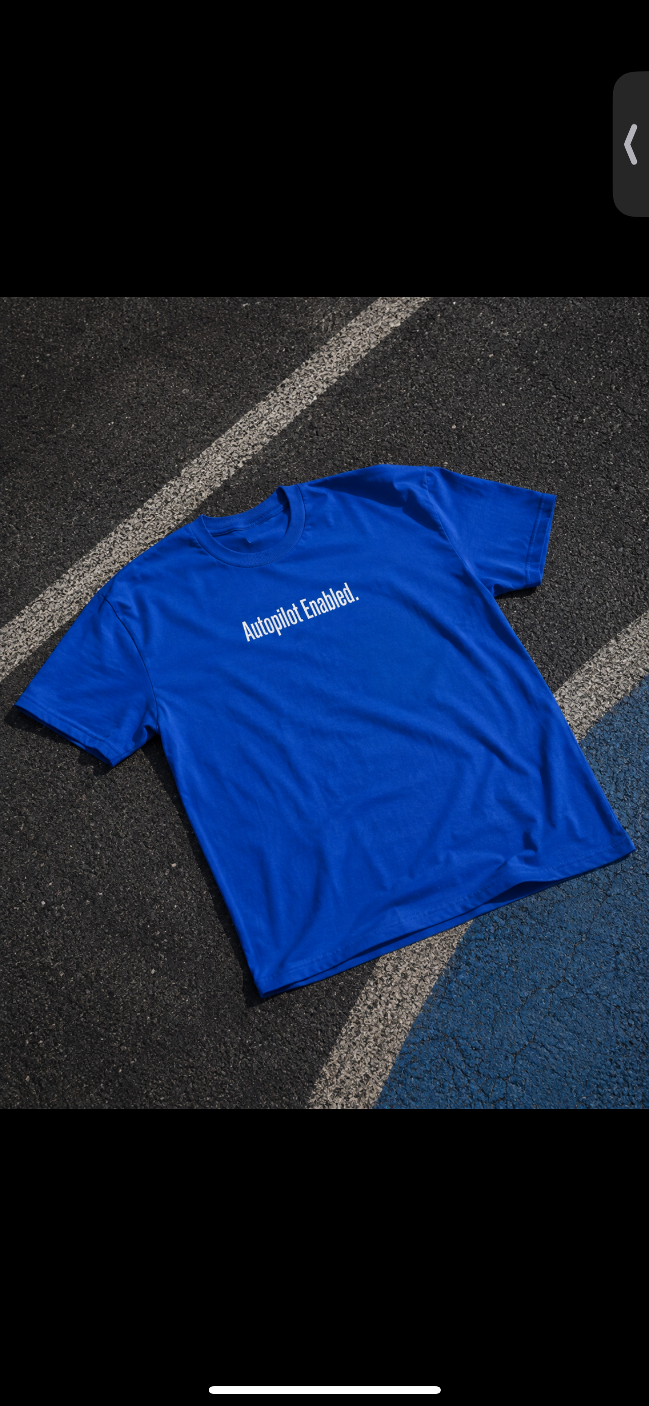 Autopilot Enabled Minimal Script Tee — White Cotton T‑Shirt