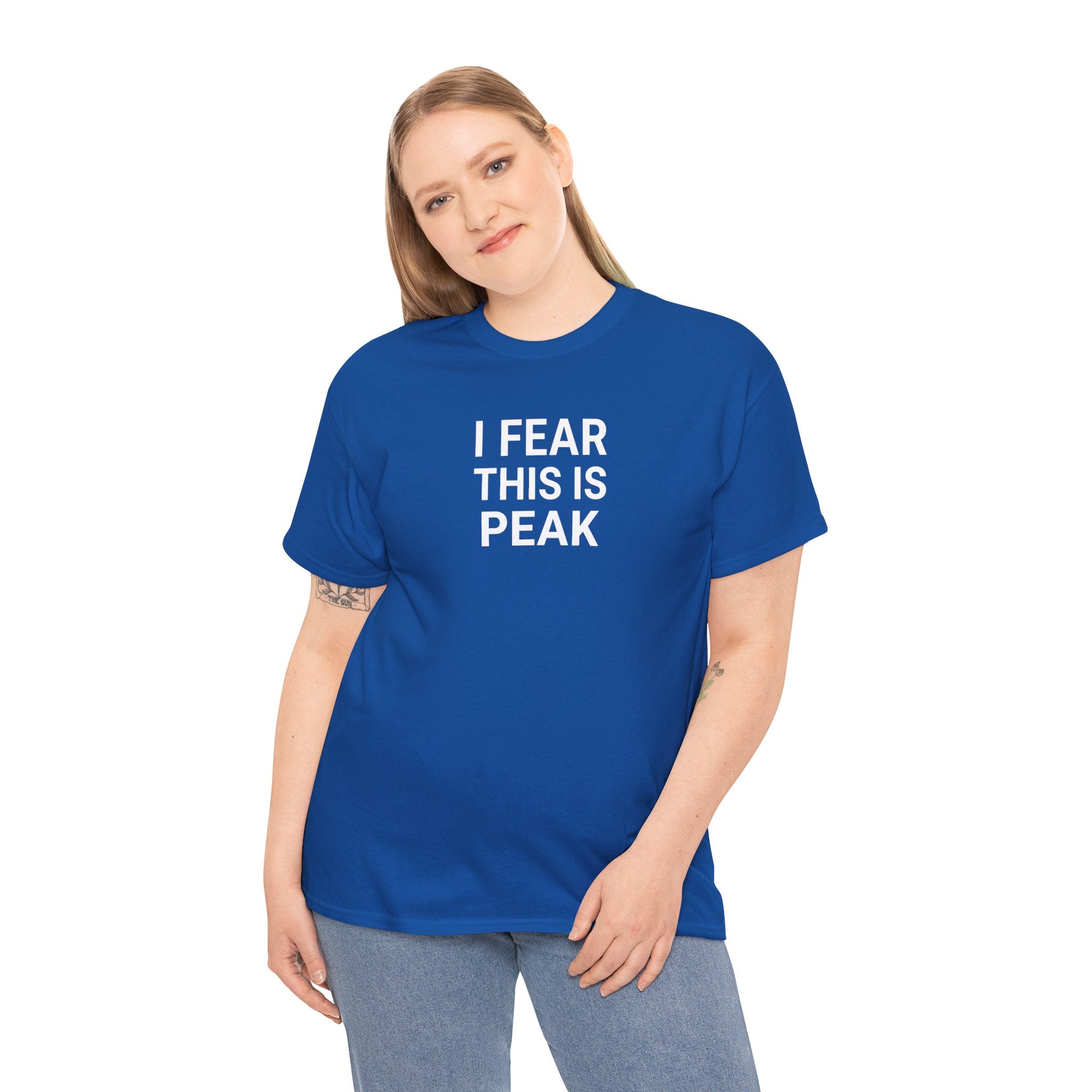 I Fear This Is Peak Tee — Funny Minimalist Graphic T-Shirt