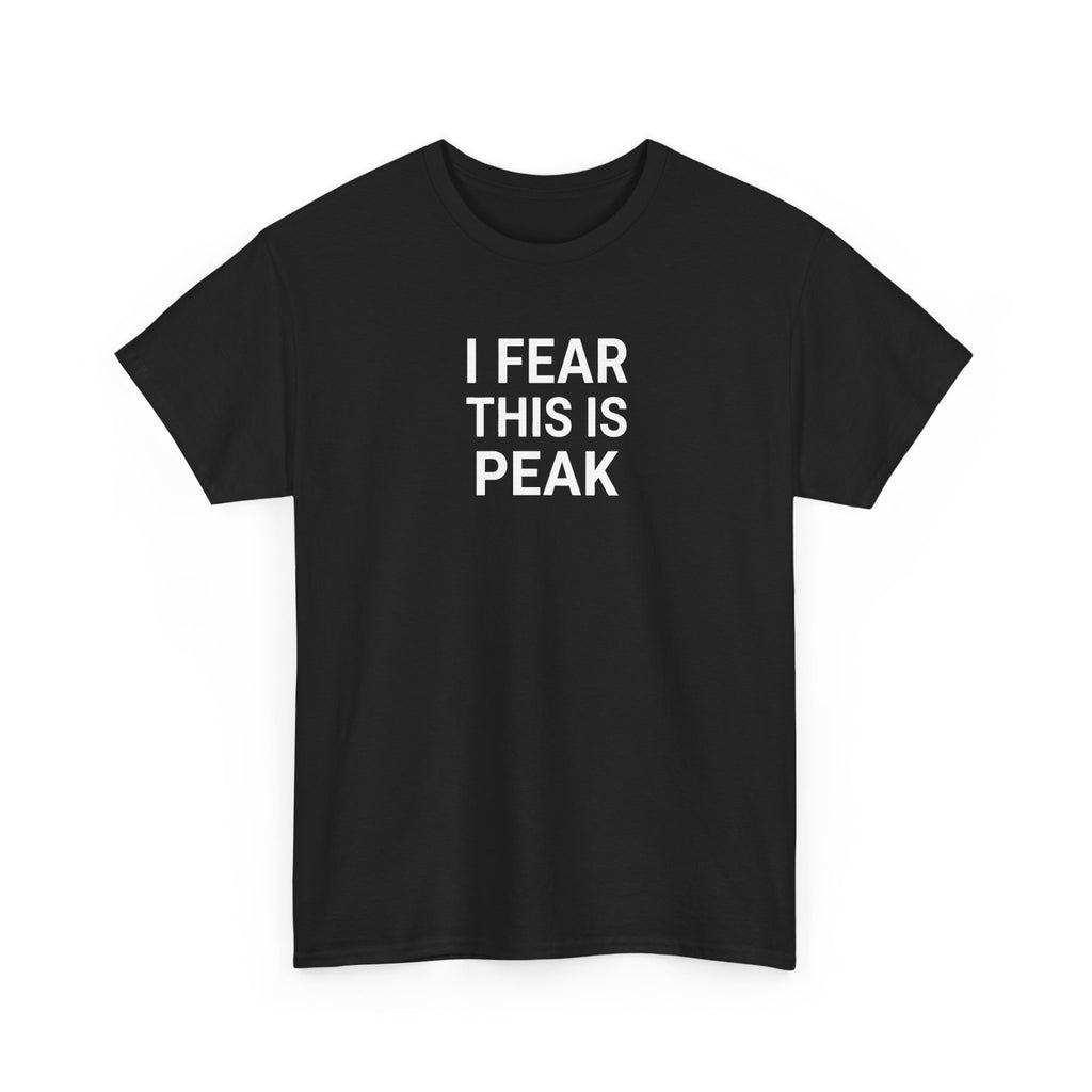 I Fear This Is Peak Tee — Funny Minimalist Graphic T-Shirt