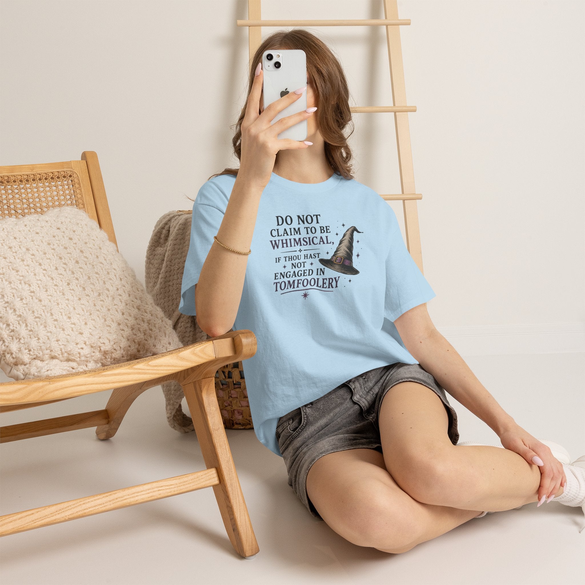Whimsical Witch Quote Tee — "Do Not Claim to Be Whimsical" Cotton T‑Shirt