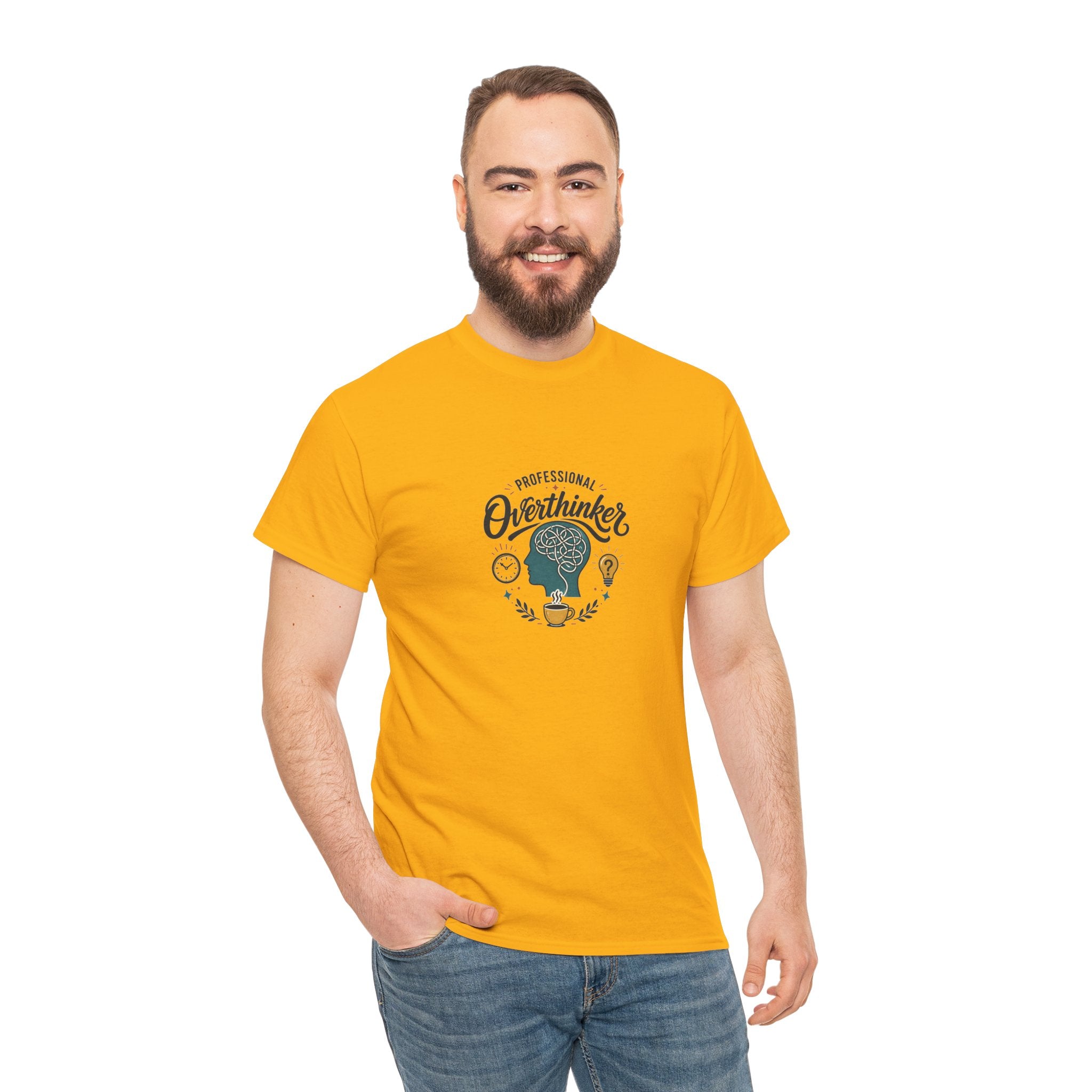Overthinker T-Shirt — Funny 'Professional Overthinker' Graphic Tee for Thinkers & Students