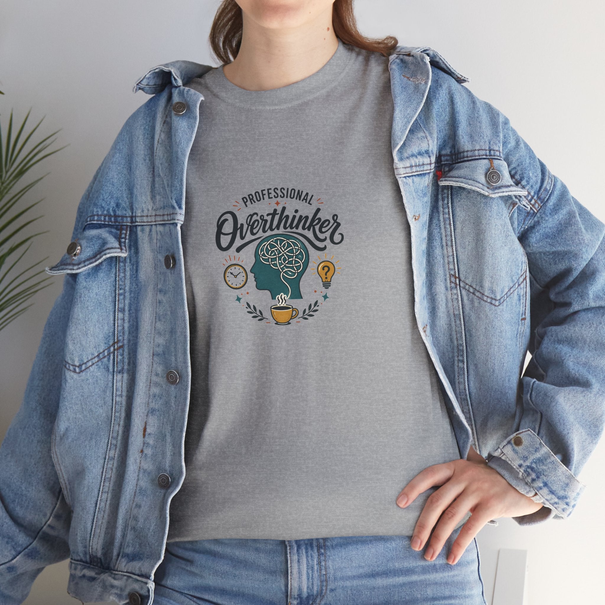 Overthinker T-Shirt — Funny 'Professional Overthinker' Graphic Tee for Thinkers & Students