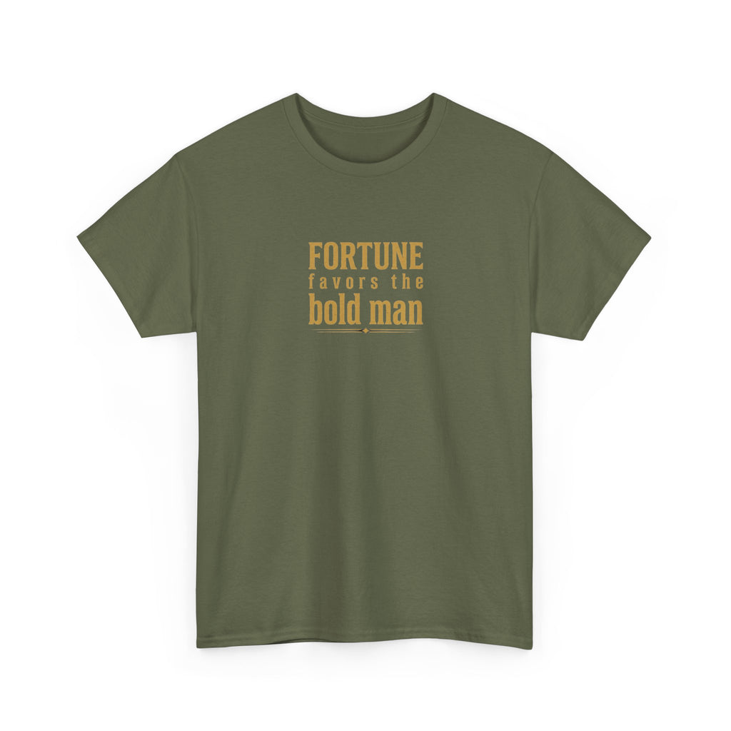 Fortune Favors the Bold Man T‑Shirt — Motivational Minimalist Graphic Tee