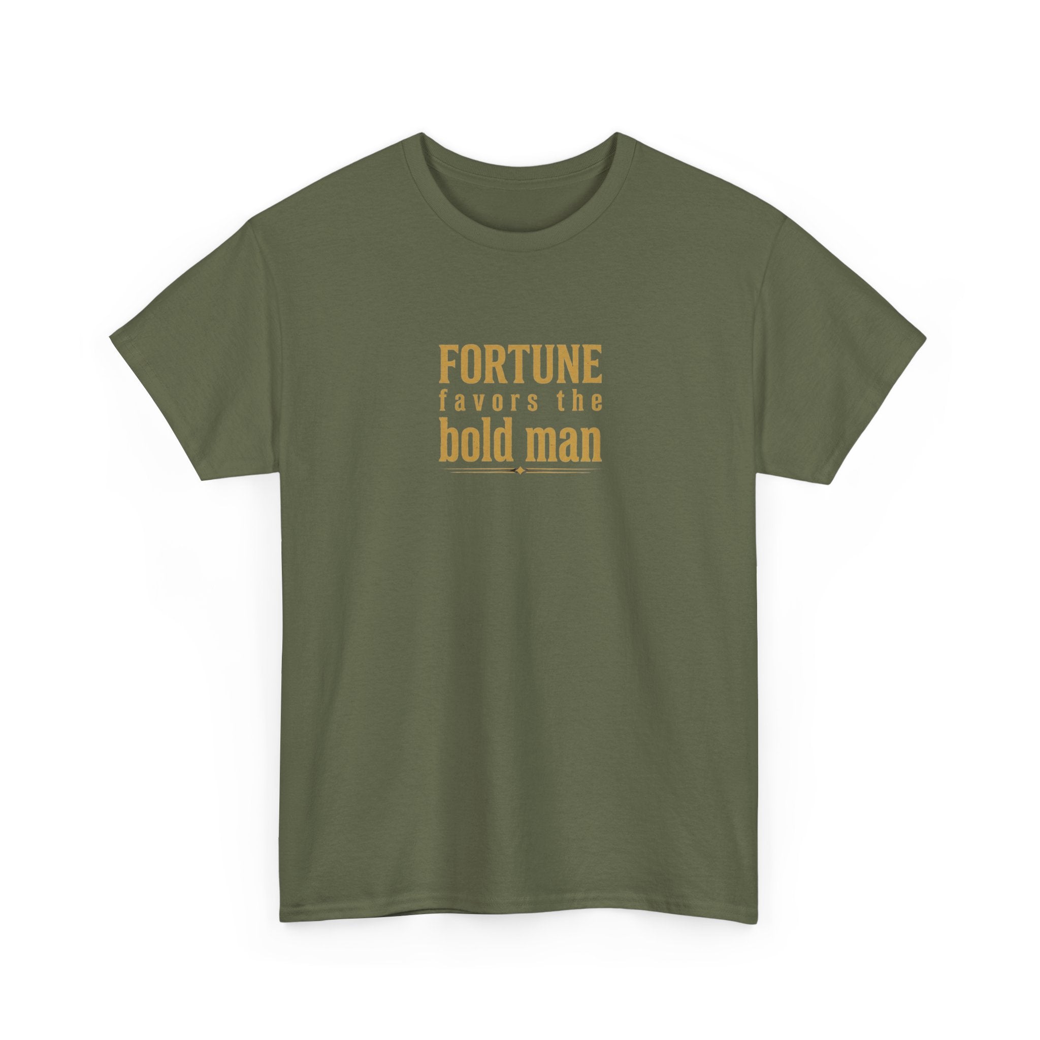 Fortune Favors the Bold Man T‑Shirt — Motivational Minimalist Graphic Tee