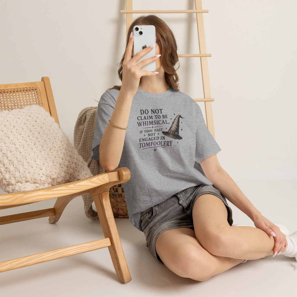 Whimsical Witch Quote Tee — "Do Not Claim to Be Whimsical" Cotton T‑Shirt