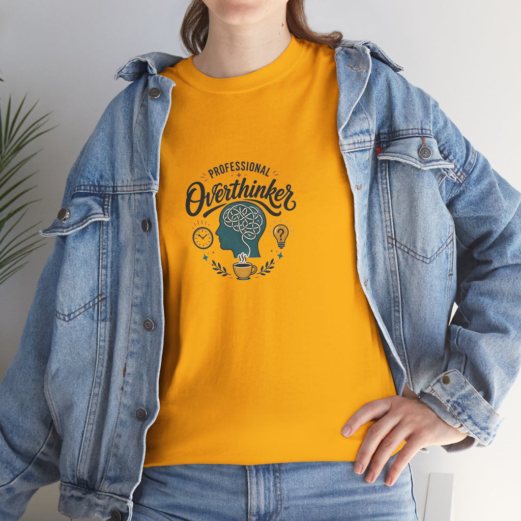 Overthinker T-Shirt — Funny 'Professional Overthinker' Graphic Tee for Thinkers & Students