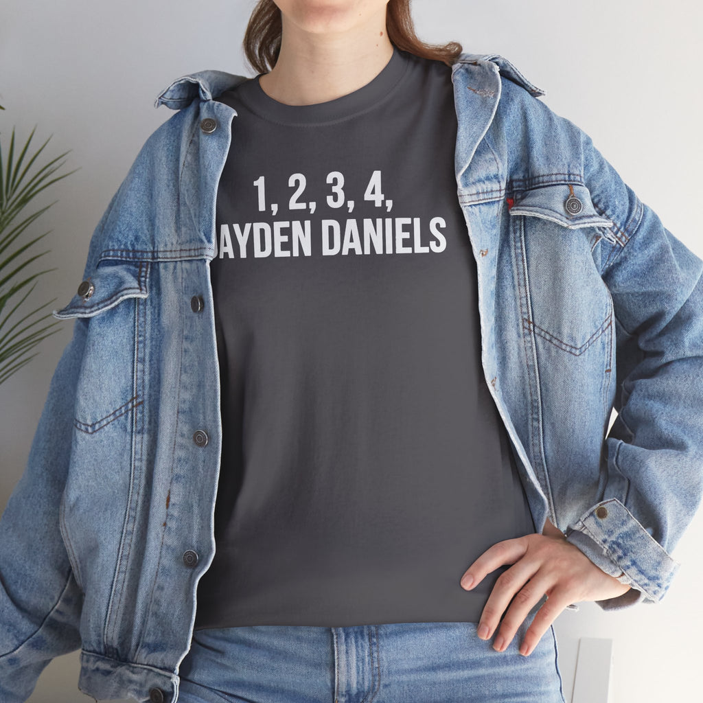 1 2 3 4 Jayden Daniels Shirt, Jayden Daniels Tee, Washington Commanders Shirt, Commanders Fan Gift, Football Fan Tee, QB Shirt