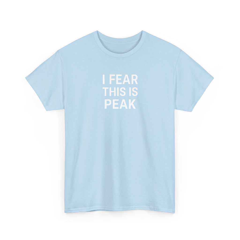 I Fear This Is Peak Tee — Funny Minimalist Graphic T-Shirt