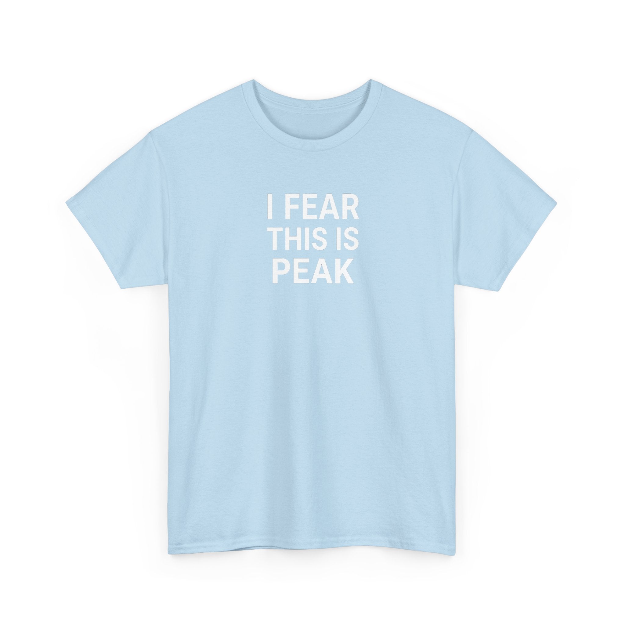 I Fear This Is Peak Tee — Funny Minimalist Graphic T-Shirt
