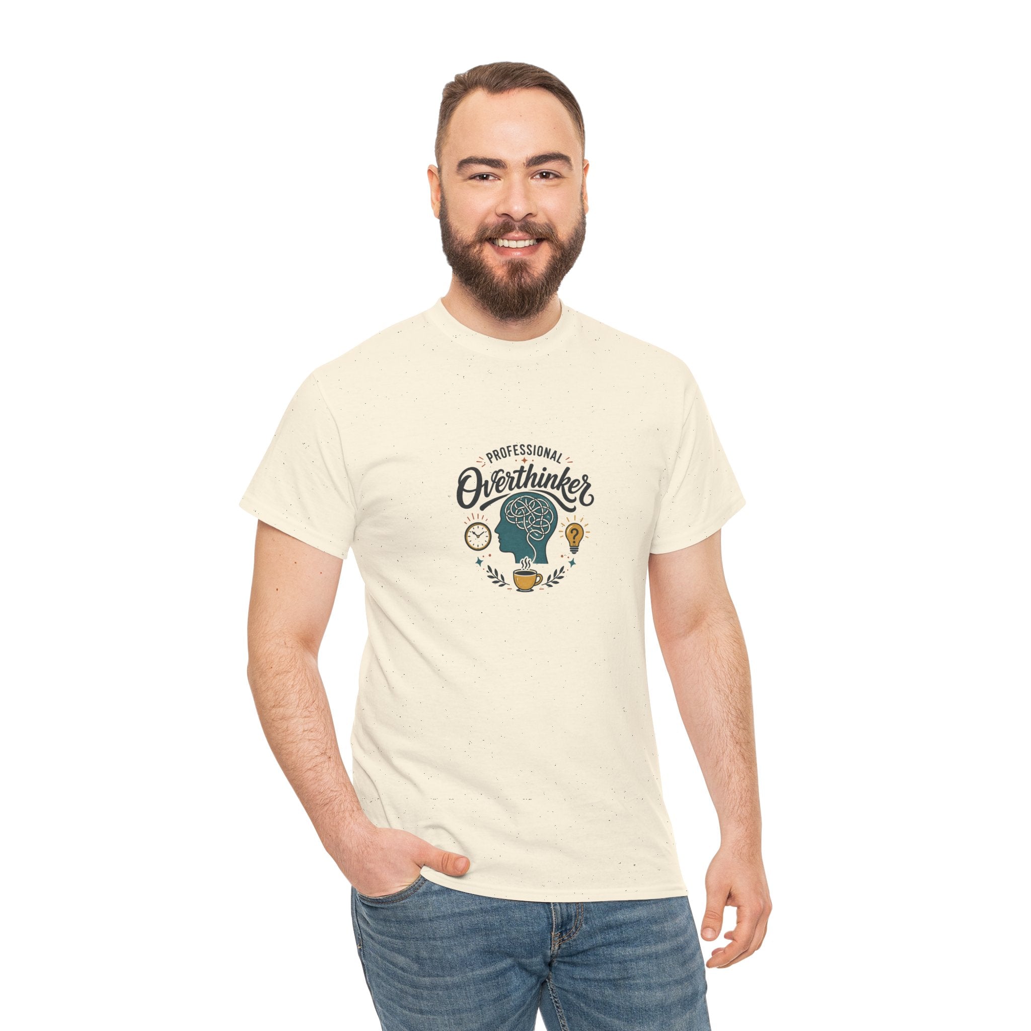 Overthinker T-Shirt — Funny 'Professional Overthinker' Graphic Tee for Thinkers & Students