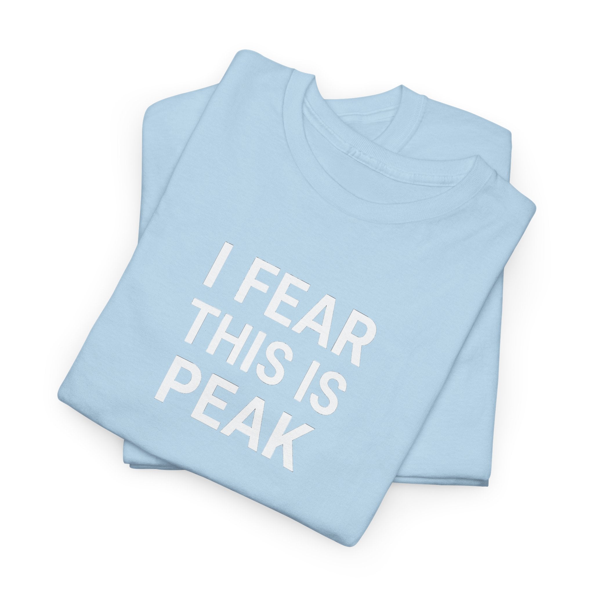 I Fear This Is Peak Tee — Funny Minimalist Graphic T-Shirt