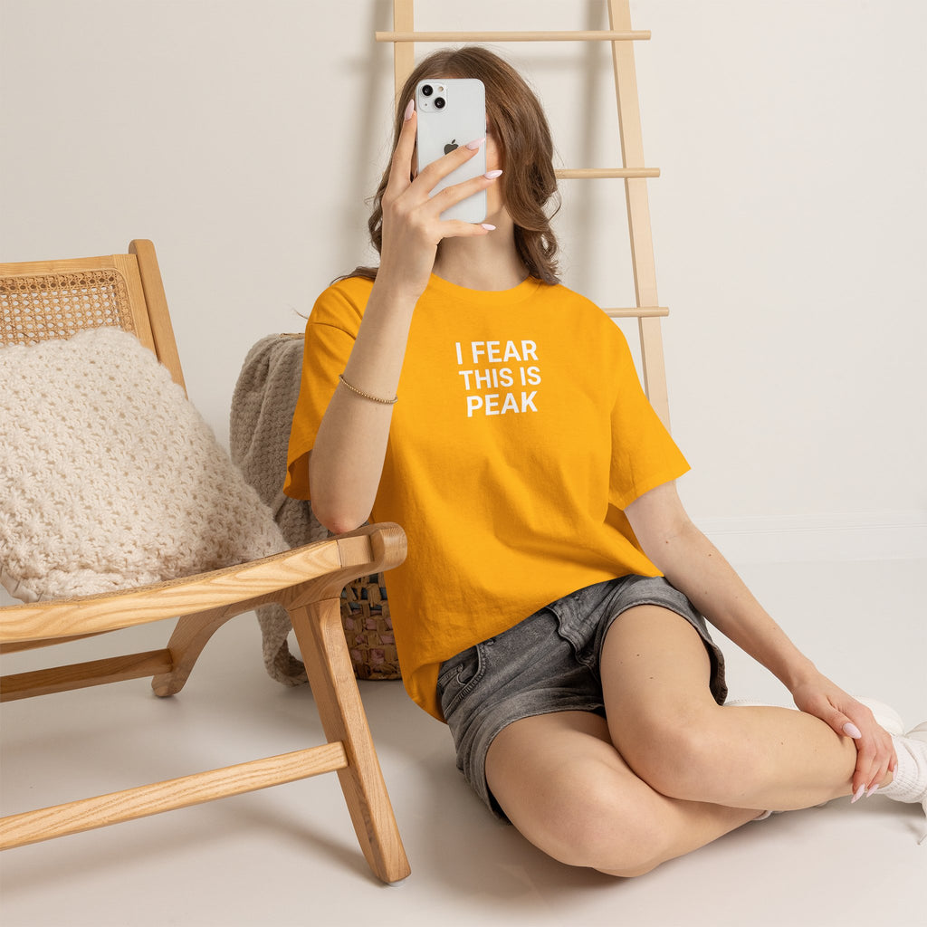 I Fear This Is Peak Tee — Funny Minimalist Graphic T-Shirt