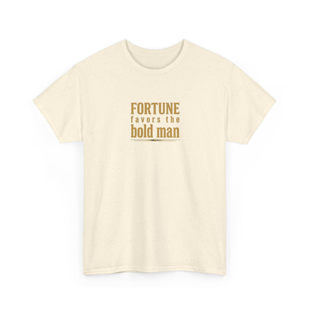 Fortune Favors the Bold Man T‑Shirt — Motivational Minimalist Graphic Tee