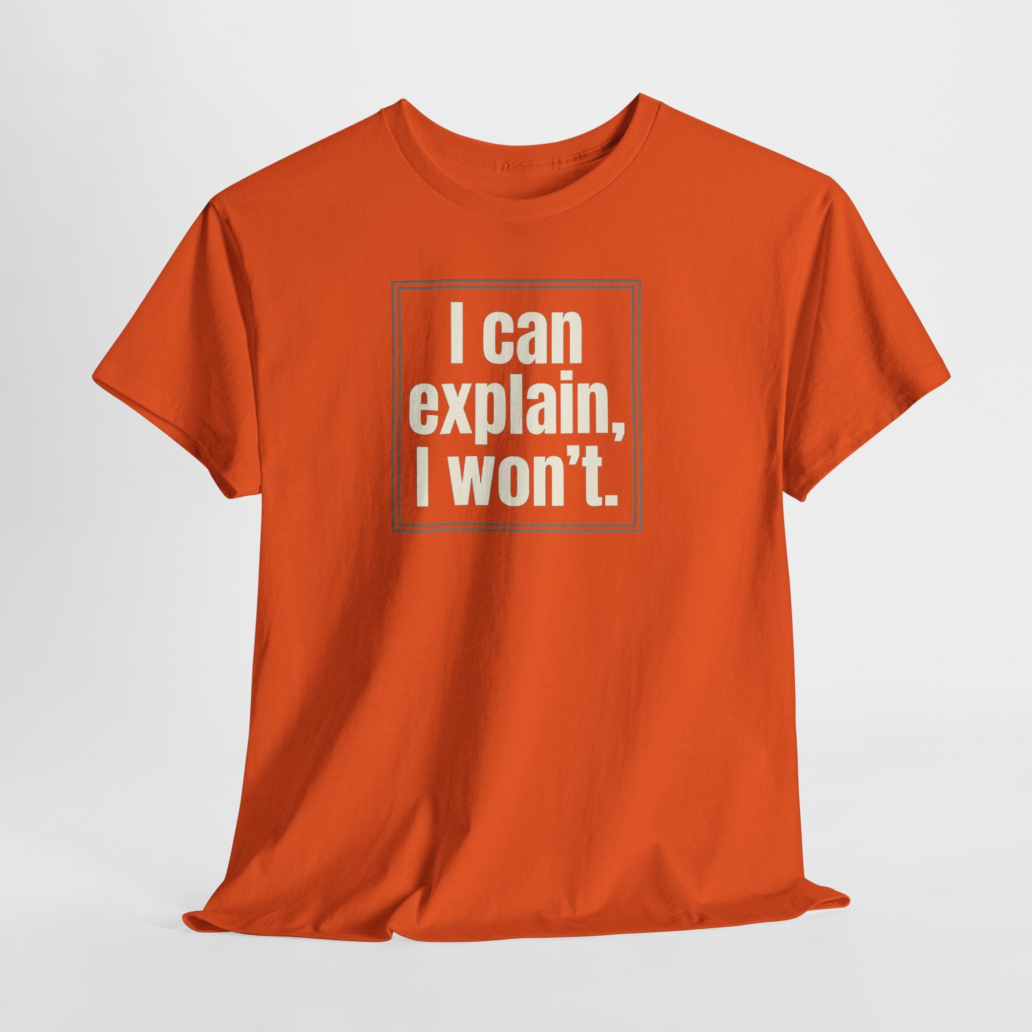 I Can Explain, I Won't Tee — Funny Statement Graphic T‑Shirt