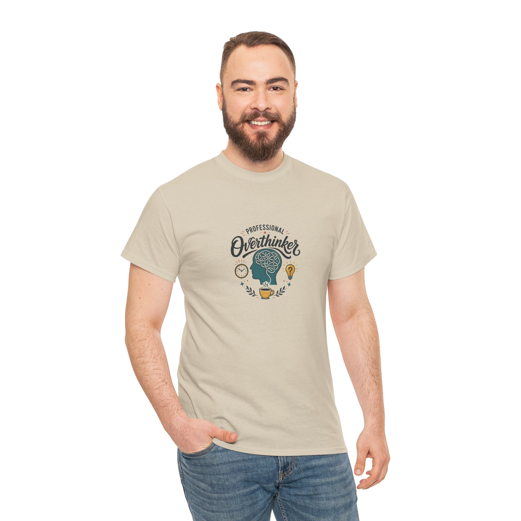 Overthinker T-Shirt — Funny 'Professional Overthinker' Graphic Tee for Thinkers & Students