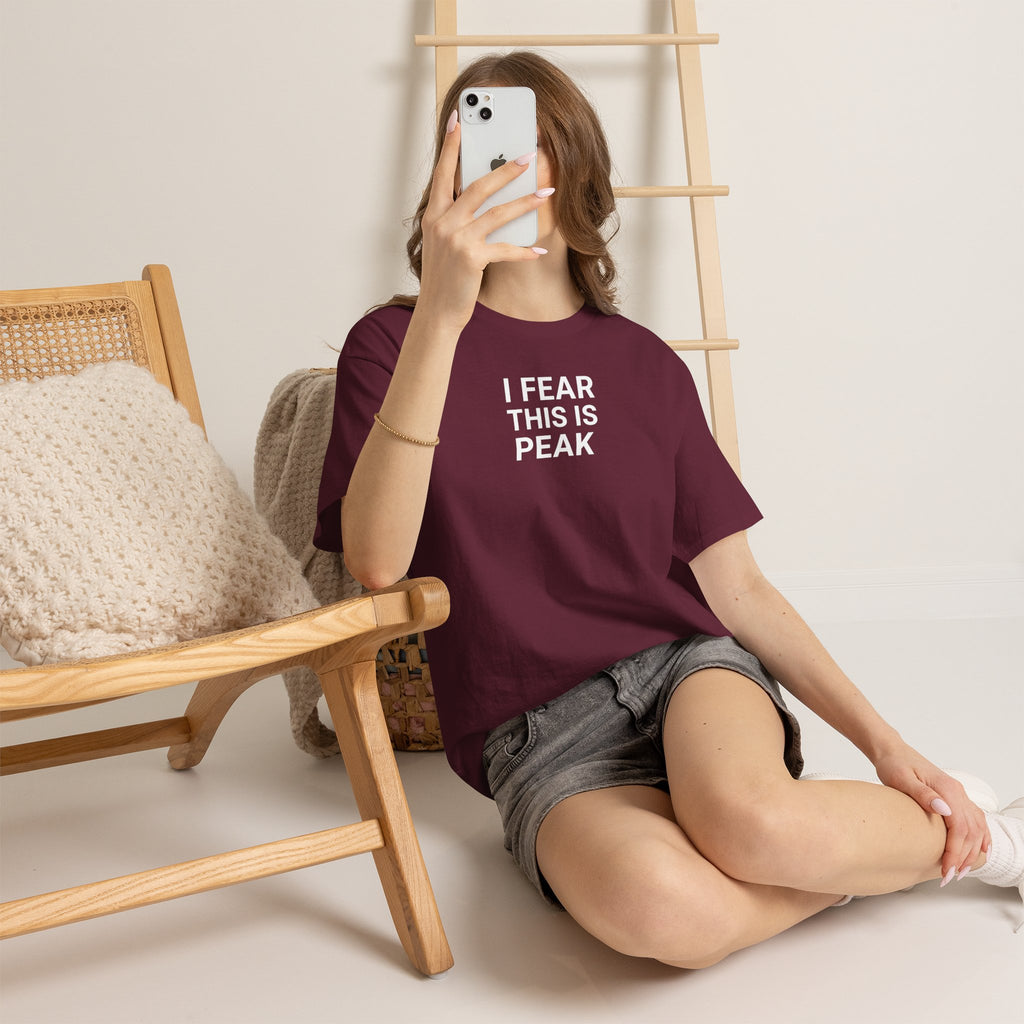 I Fear This Is Peak Tee — Funny Minimalist Graphic T-Shirt