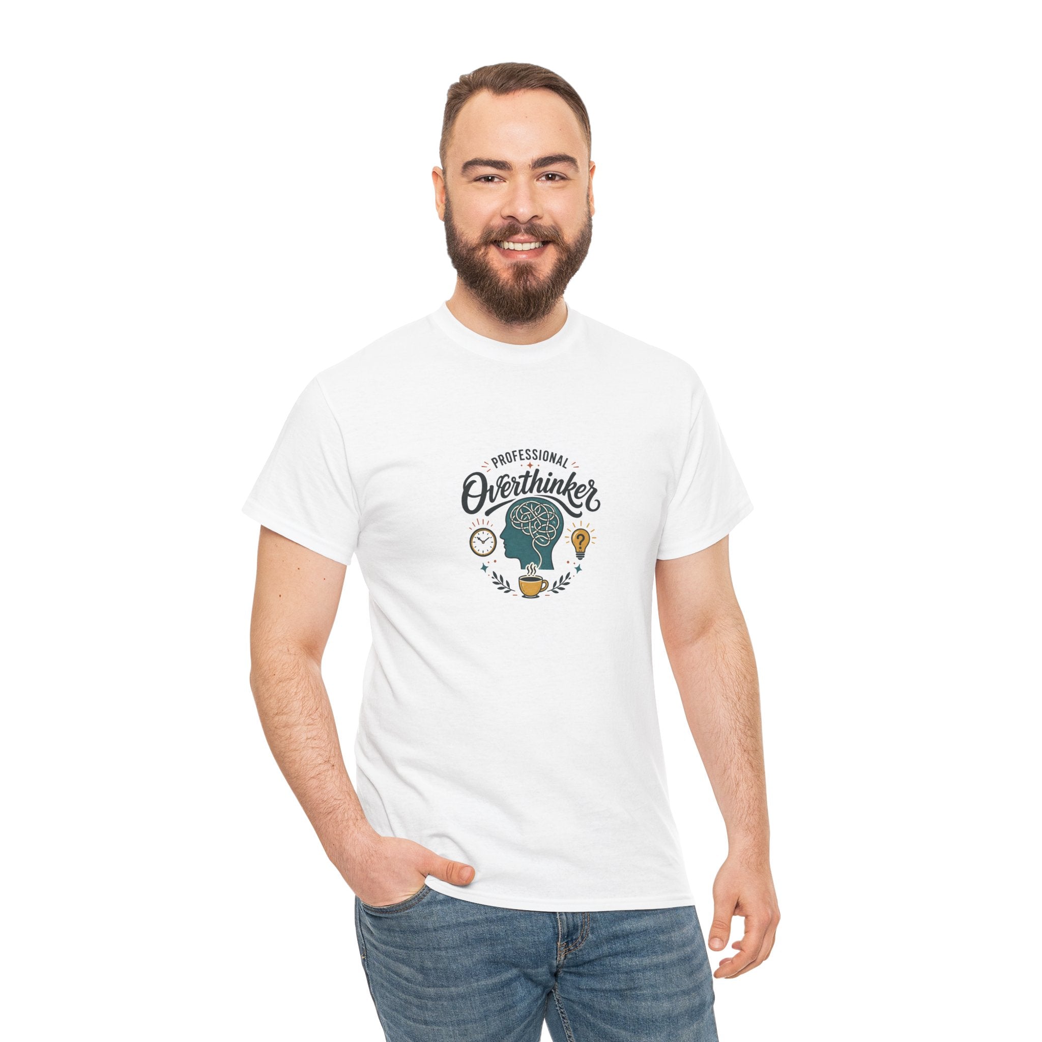 Overthinker T-Shirt — Funny 'Professional Overthinker' Graphic Tee for Thinkers & Students