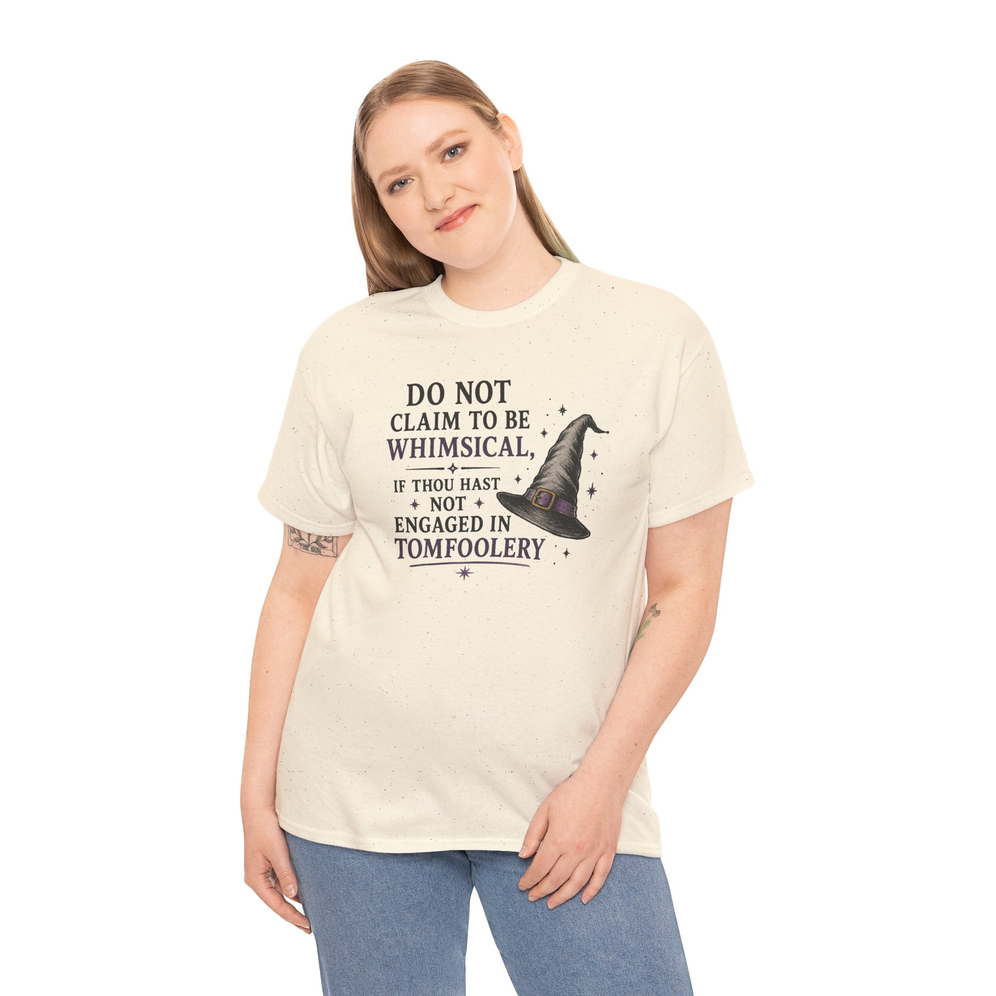 Whimsical Witch Quote Tee — "Do Not Claim to Be Whimsical" Cotton T‑Shirt