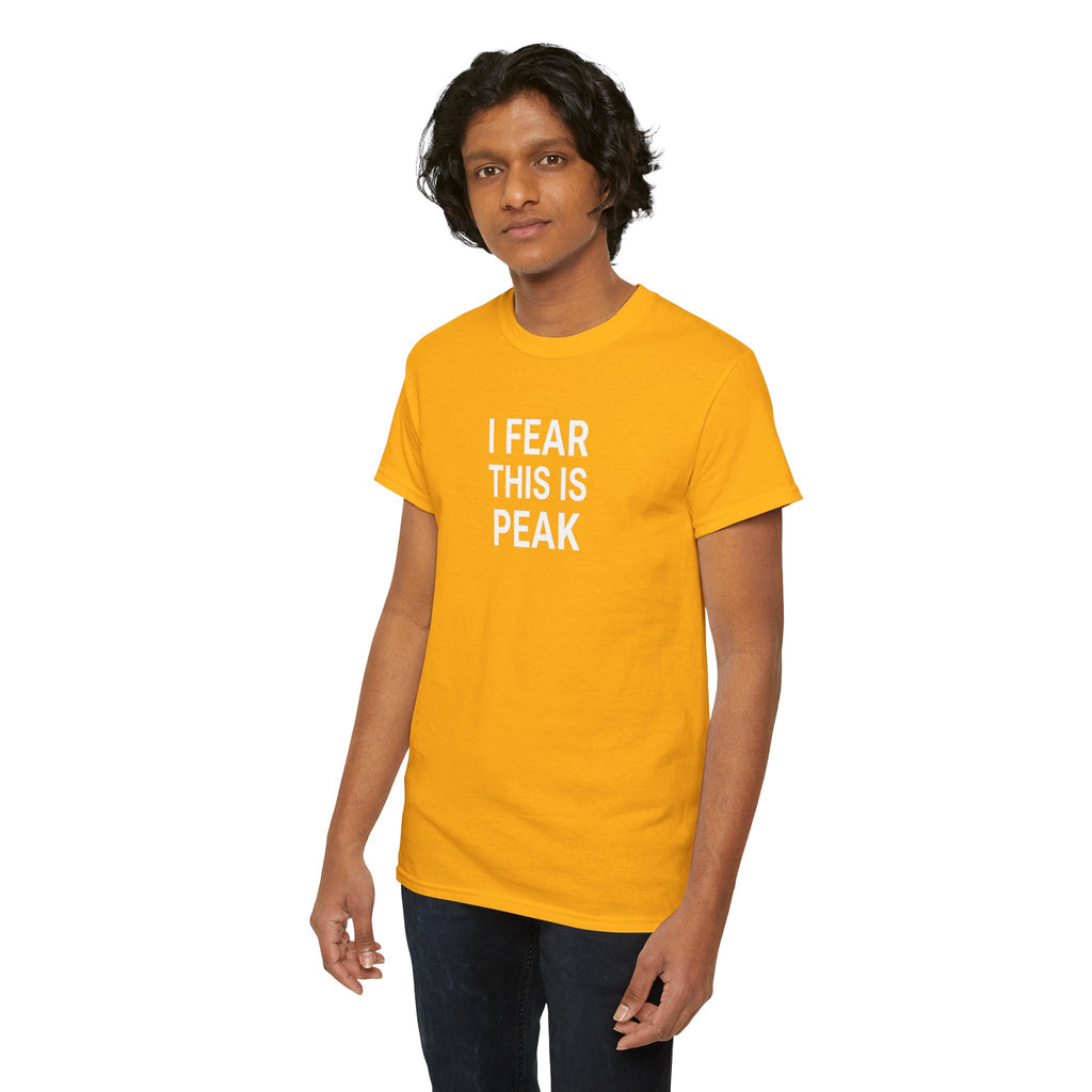 I Fear This Is Peak Tee — Funny Minimalist Graphic T-Shirt
