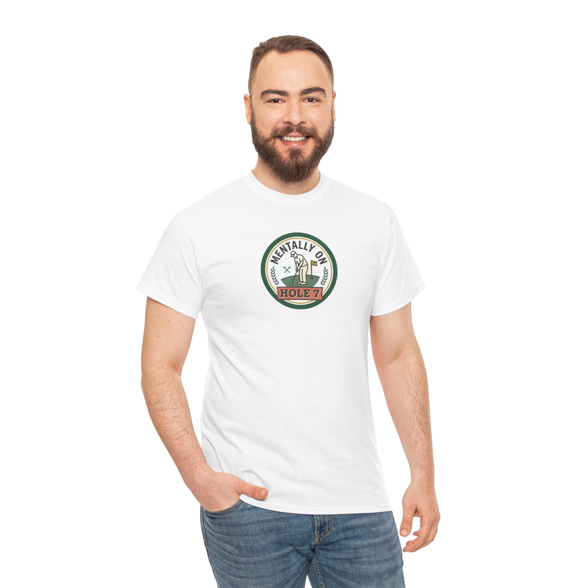 Golf T-Shirt — Mentally On Hole 7 Vintage Golfing Tee