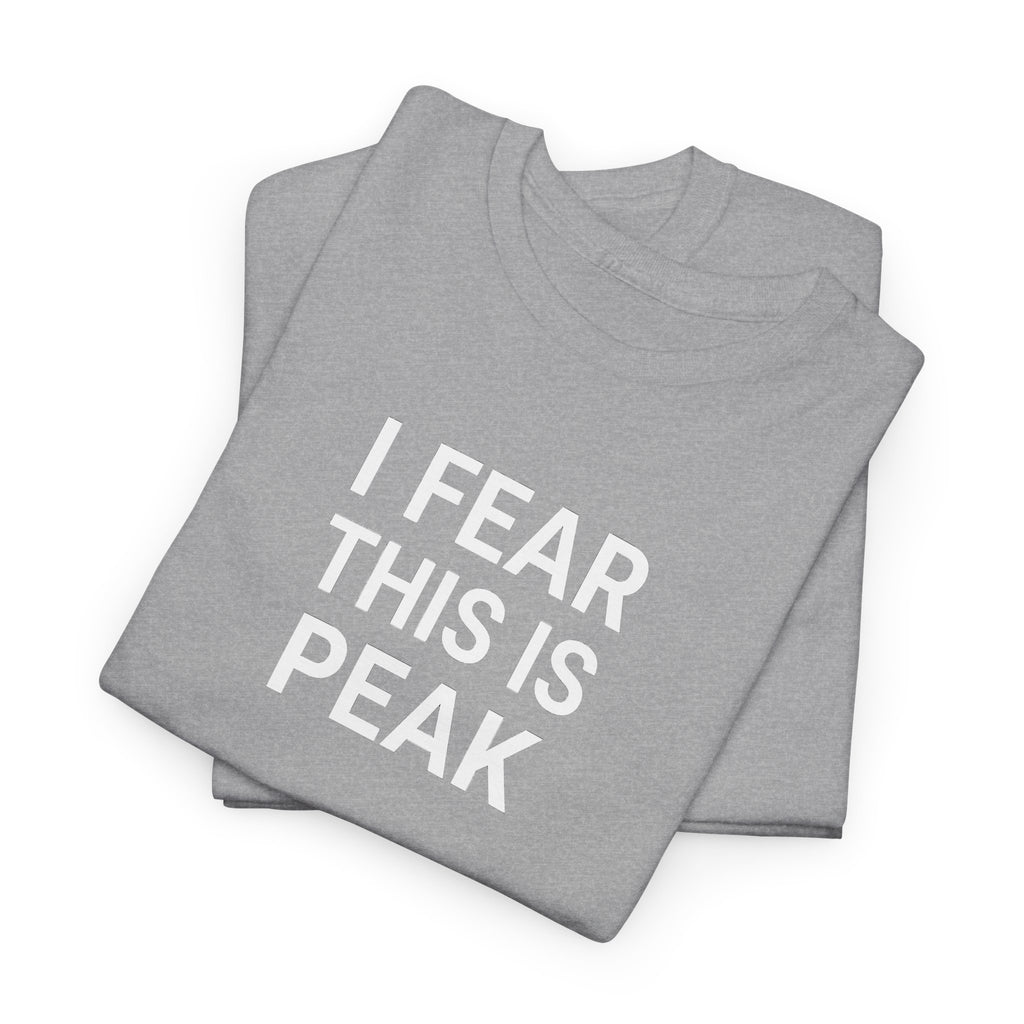I Fear This Is Peak Tee — Funny Minimalist Graphic T-Shirt