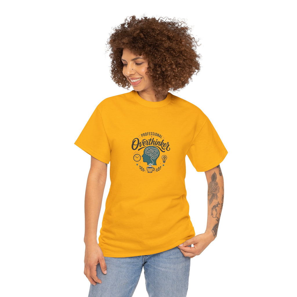 Overthinker T-Shirt — Funny 'Professional Overthinker' Graphic Tee for Thinkers & Students