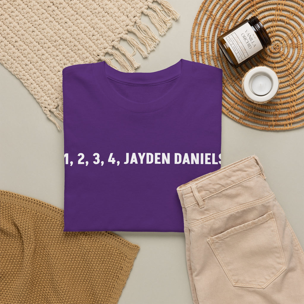 1 2 3 4 Jayden Daniels Shirt, Jayden Daniels Tee, Washington Commanders Shirt, Commanders Fan Gift, Football Fan Tee, QB Shirt