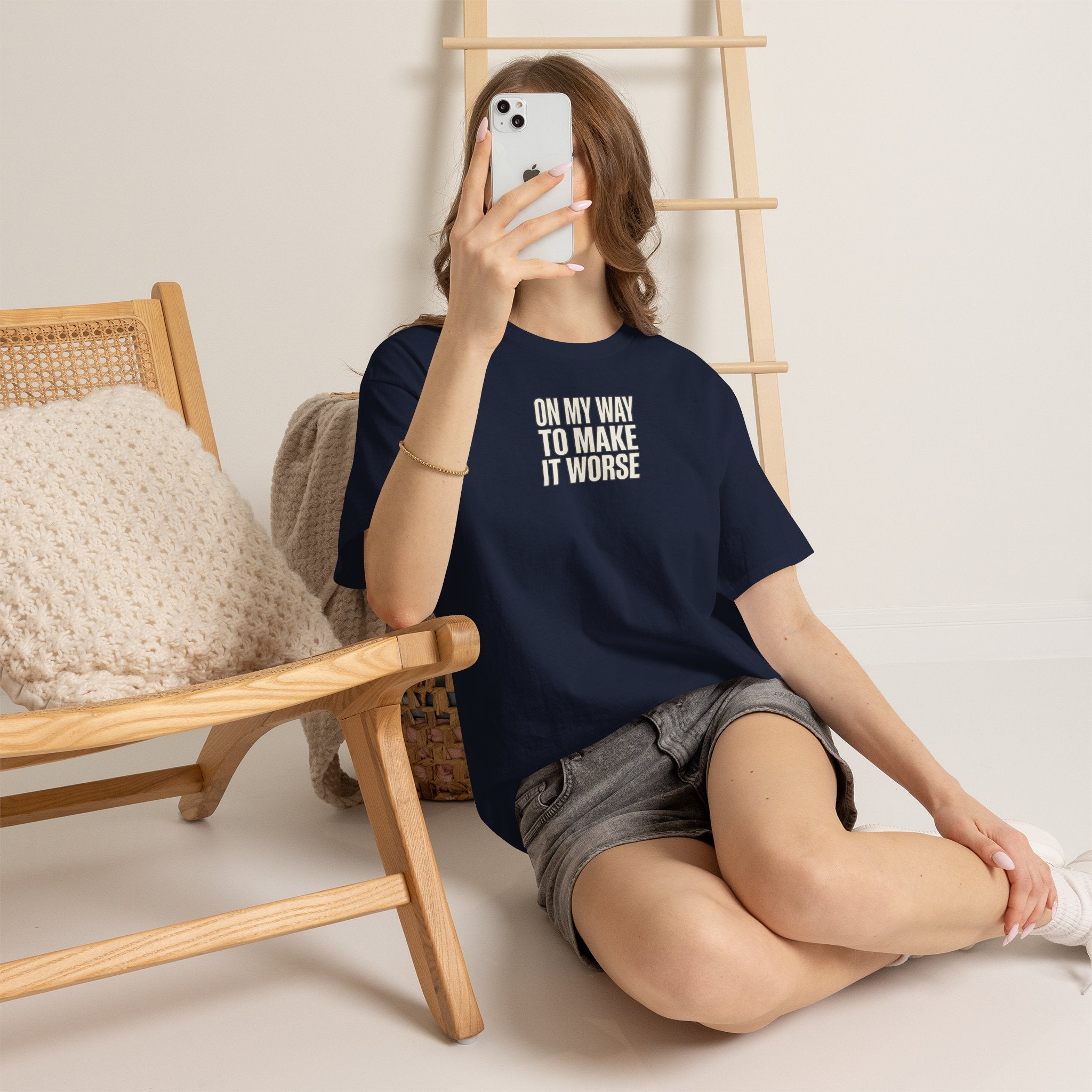 T‑Shirt — "On My Way To Make It Worse" Minimalist Graphic Tee