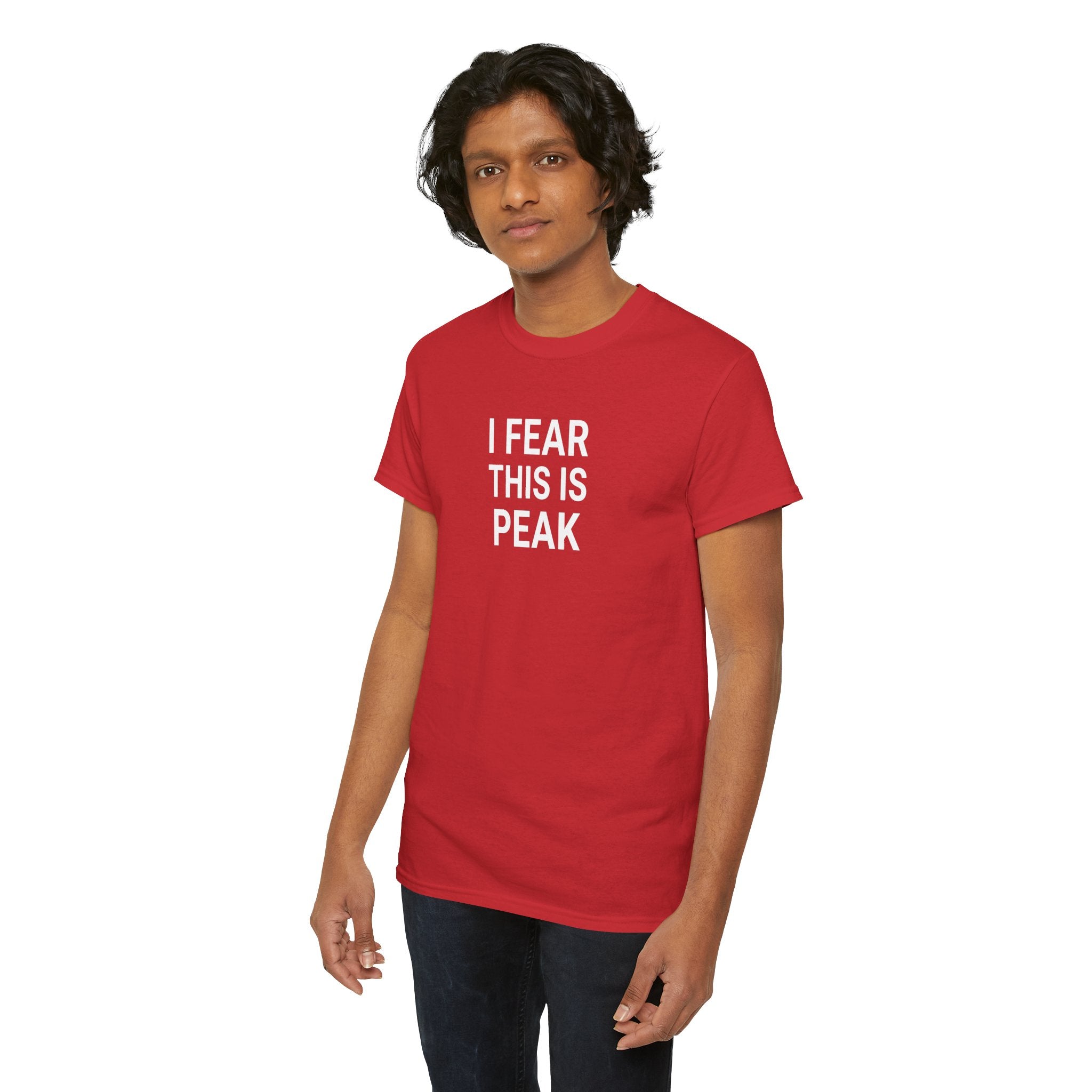 I Fear This Is Peak Tee — Funny Minimalist Graphic T-Shirt