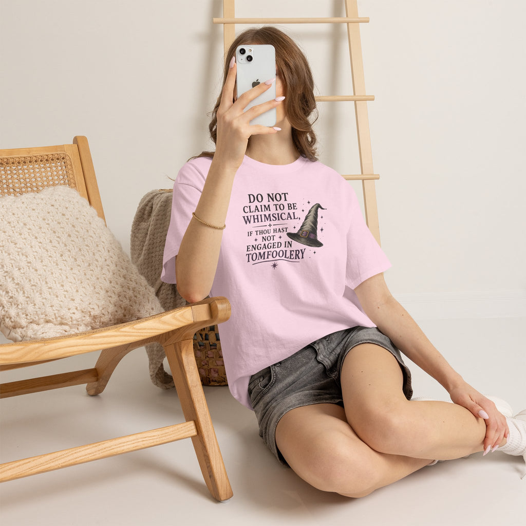 Whimsical Witch Quote Tee — "Do Not Claim to Be Whimsical" Cotton T‑Shirt