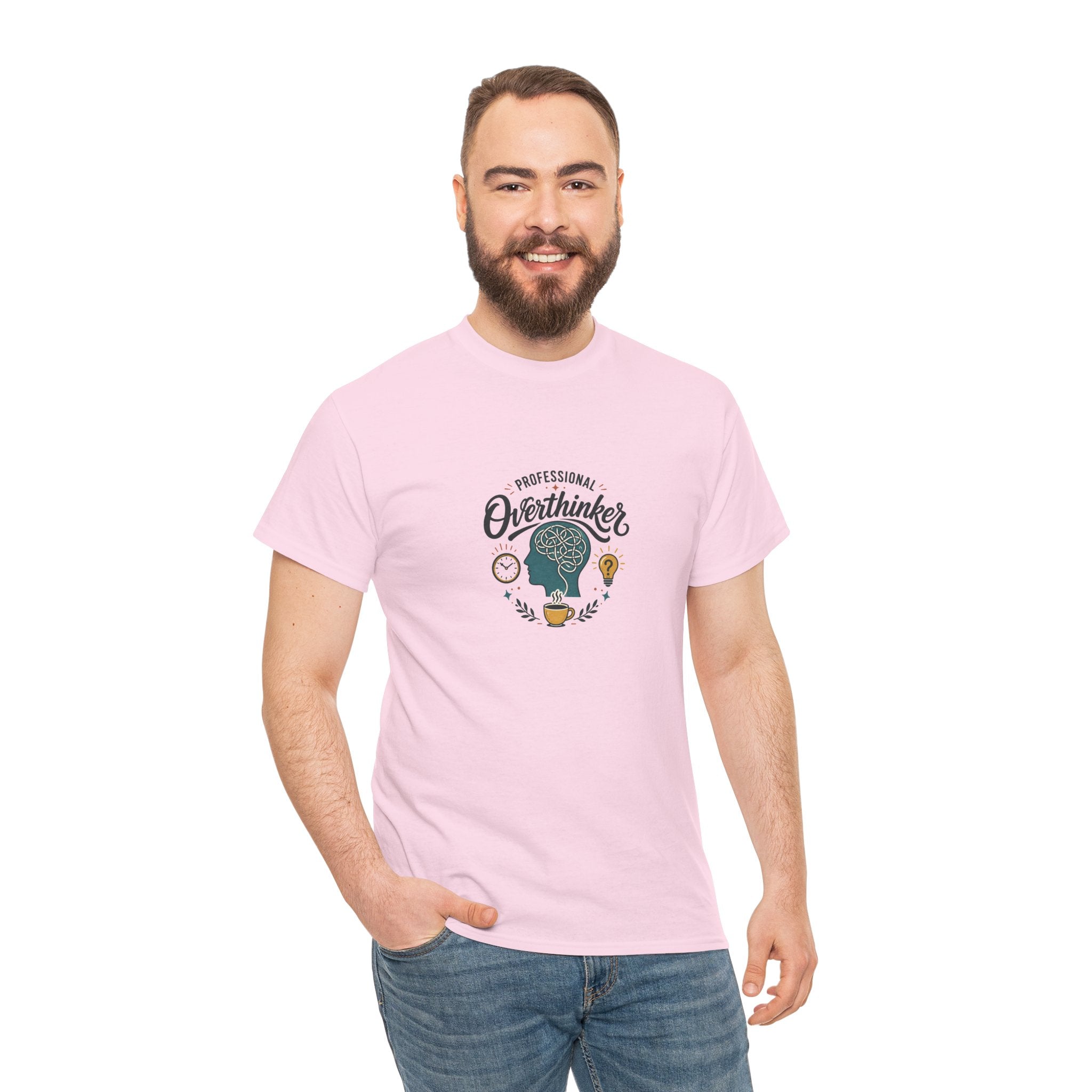 Overthinker T-Shirt — Funny 'Professional Overthinker' Graphic Tee for Thinkers & Students