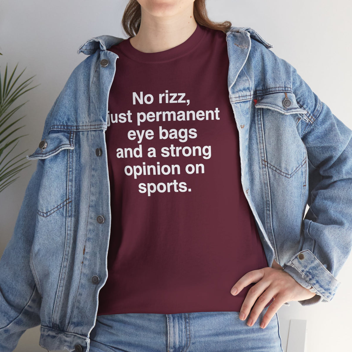 Graphic Tee — "No rizz, just permanent eye bags and a strong opinion on sports."