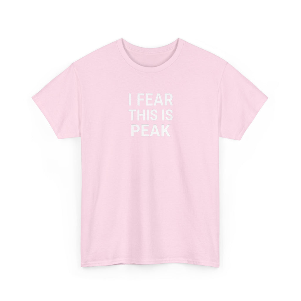 I Fear This Is Peak Tee — Funny Minimalist Graphic T-Shirt