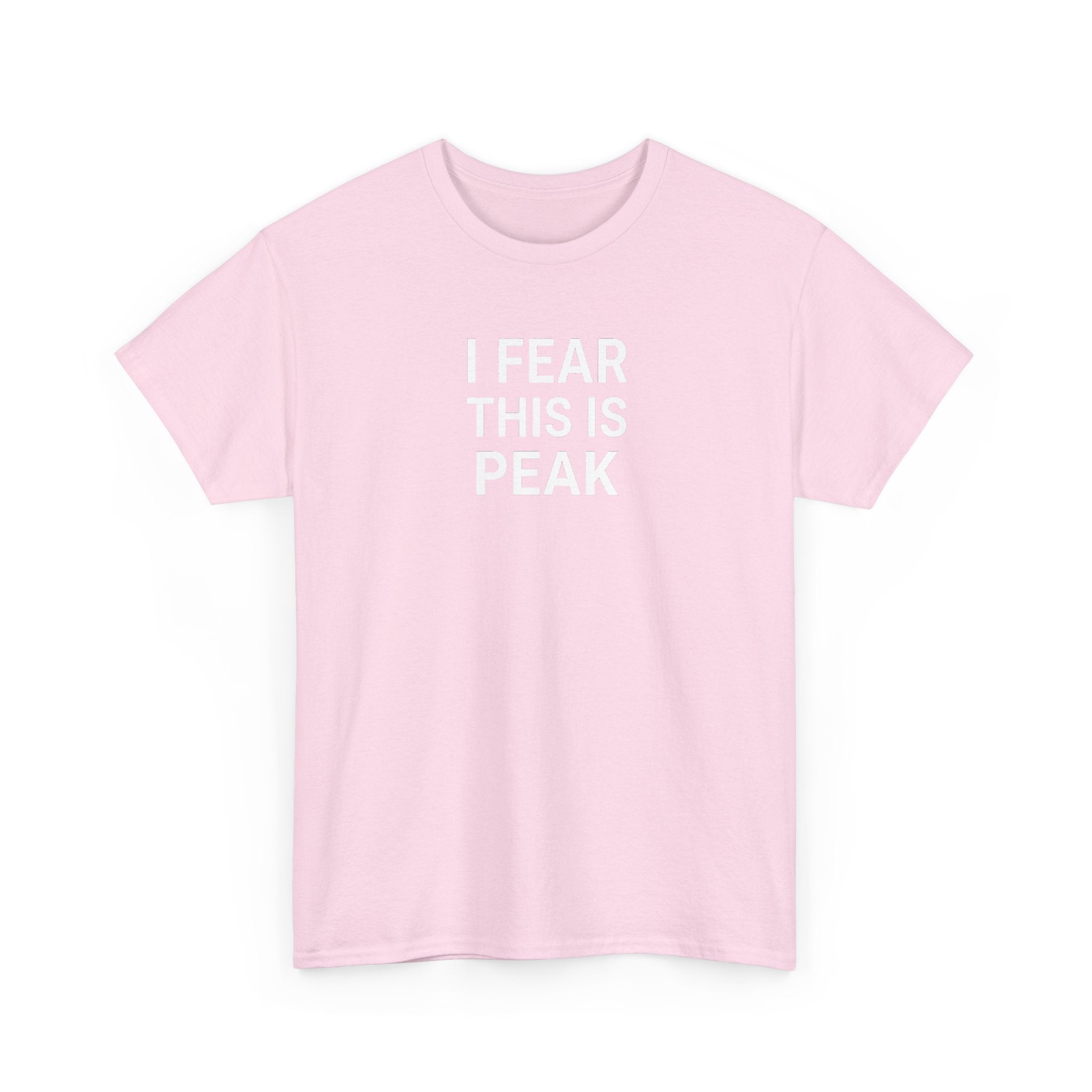 I Fear This Is Peak Tee — Funny Minimalist Graphic T-Shirt