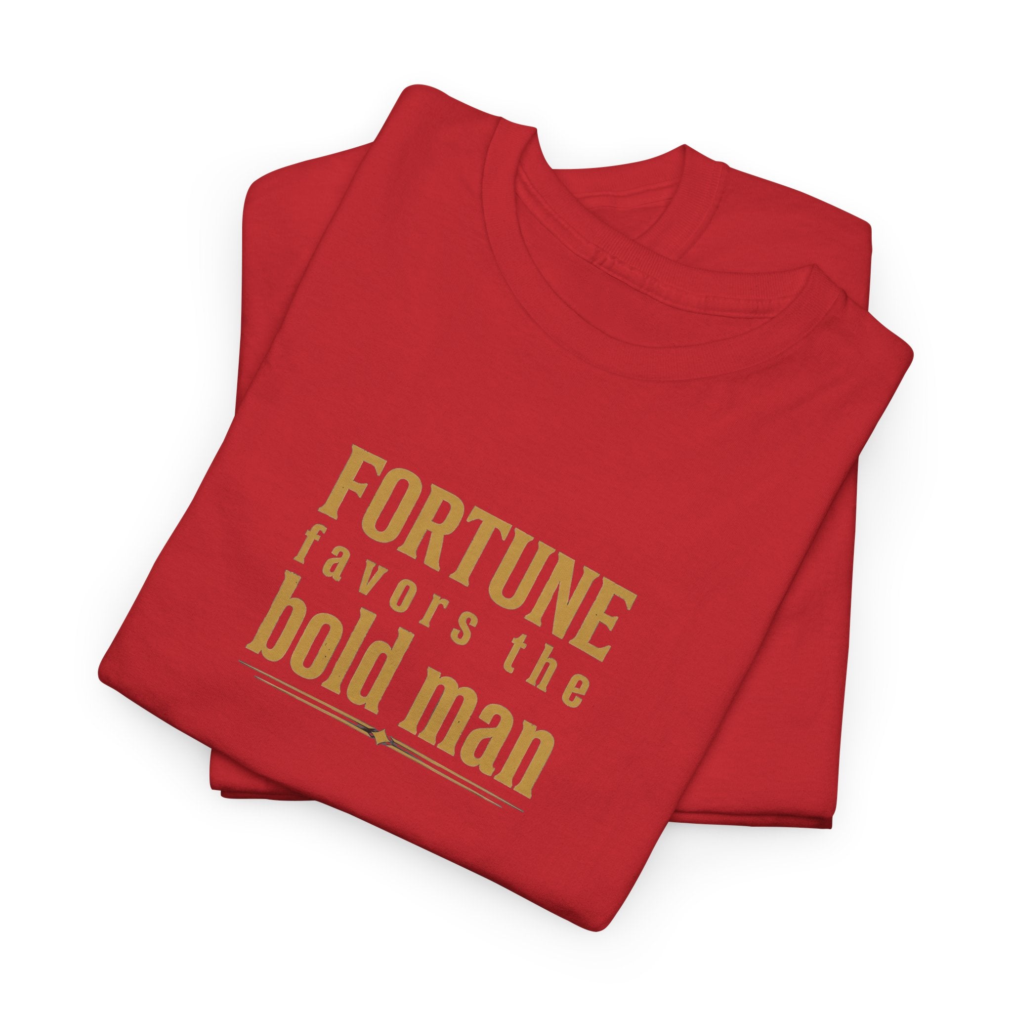 Fortune Favors the Bold Man T‑Shirt — Motivational Minimalist Graphic Tee