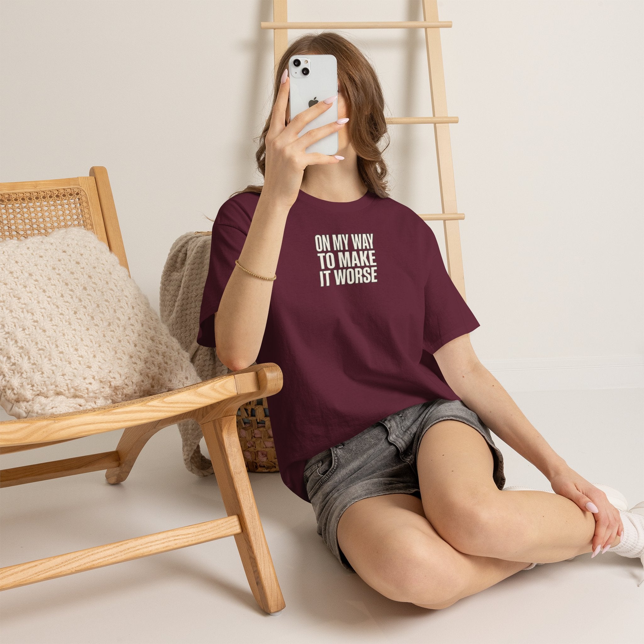 T‑Shirt — "On My Way To Make It Worse" Minimalist Graphic Tee