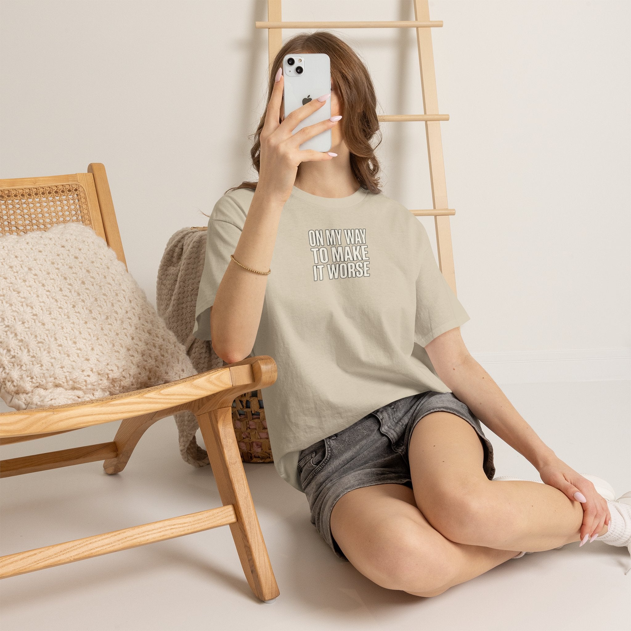 T‑Shirt — "On My Way To Make It Worse" Minimalist Graphic Tee