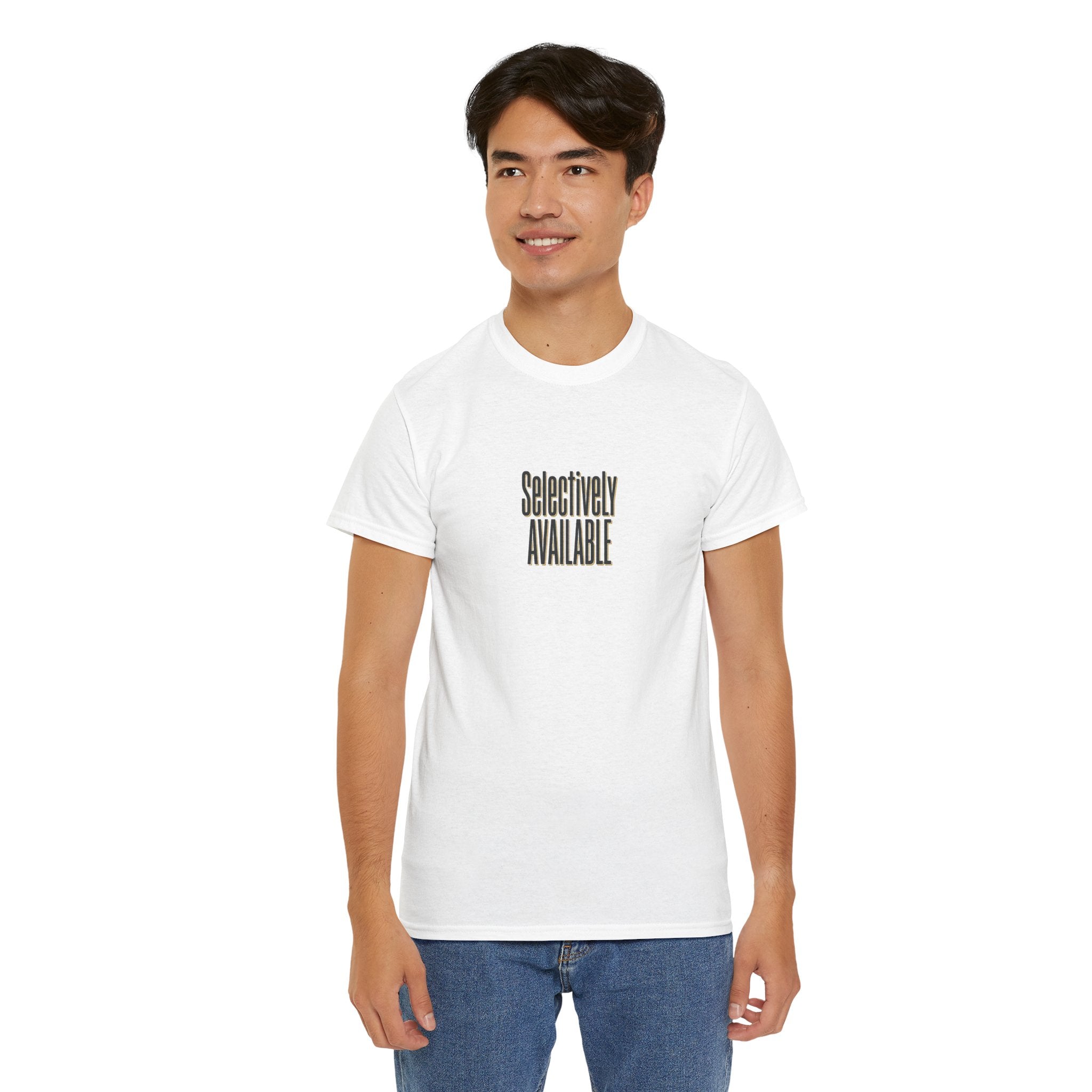 Selectively Available Graphic Tee — Minimalist Statement T-Shirt