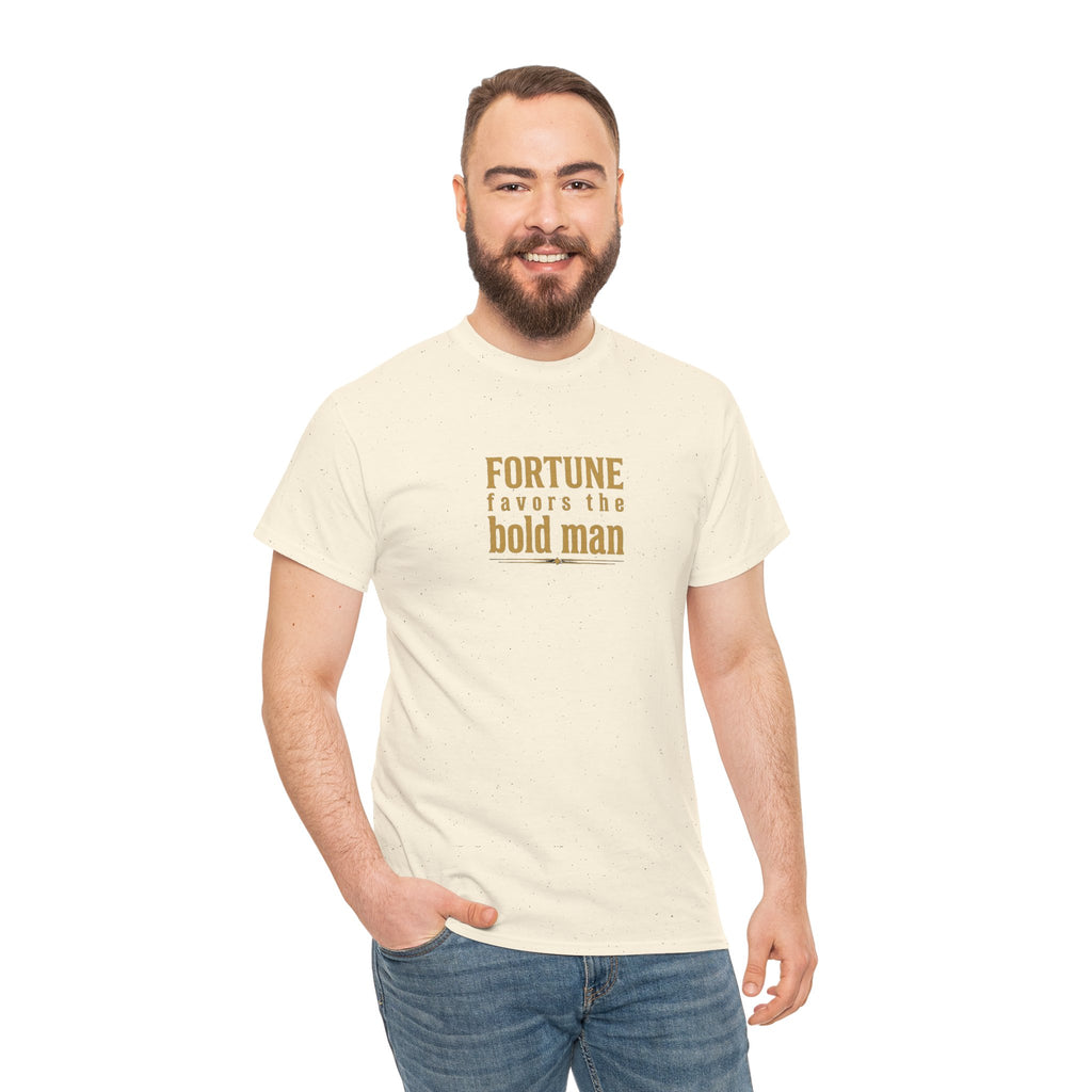 Fortune Favors the Bold Man T‑Shirt — Motivational Minimalist Graphic Tee