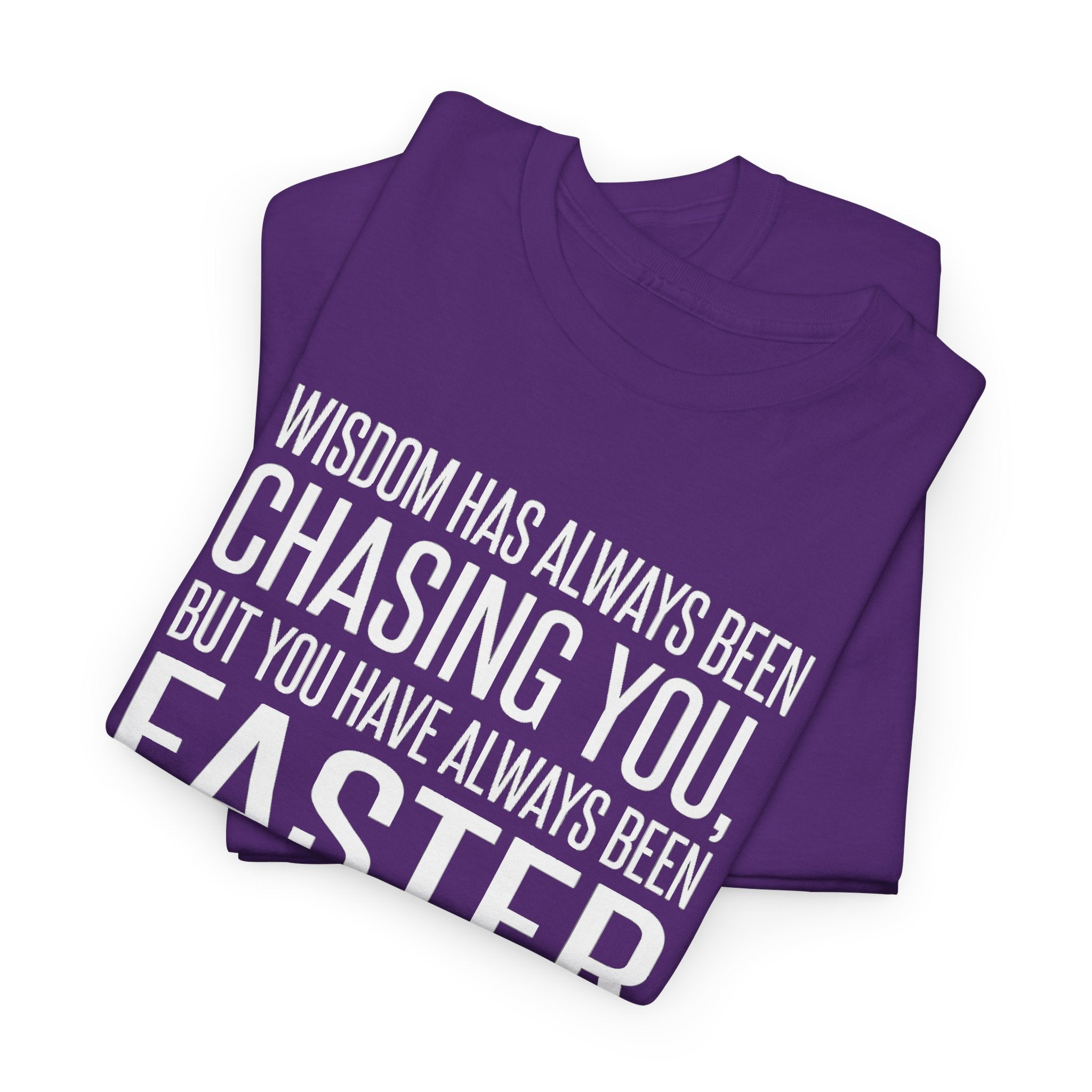 Funny Quote T-Shirt — "Wisdom Has Always Been Chasing You, But You Have Always Been Faster"