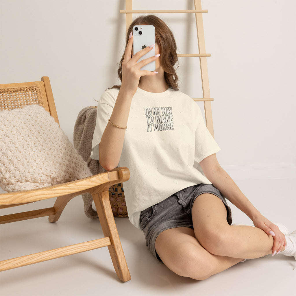 T‑Shirt — "On My Way To Make It Worse" Minimalist Graphic Tee