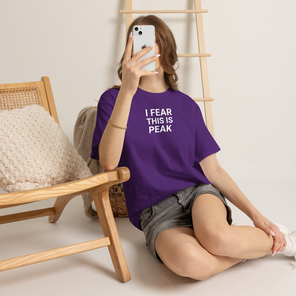 I Fear This Is Peak Tee — Funny Minimalist Graphic T-Shirt