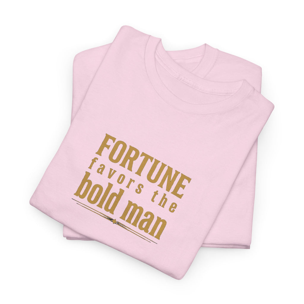 Fortune Favors the Bold Man T‑Shirt — Motivational Minimalist Graphic Tee