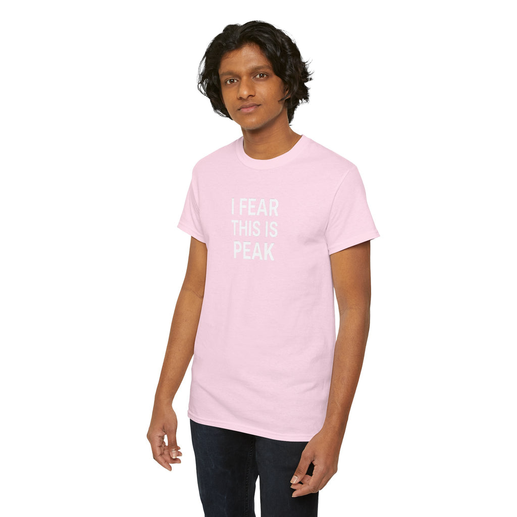 I Fear This Is Peak Tee — Funny Minimalist Graphic T-Shirt