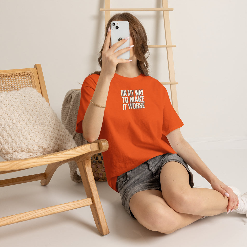 T‑Shirt — "On My Way To Make It Worse" Minimalist Graphic Tee