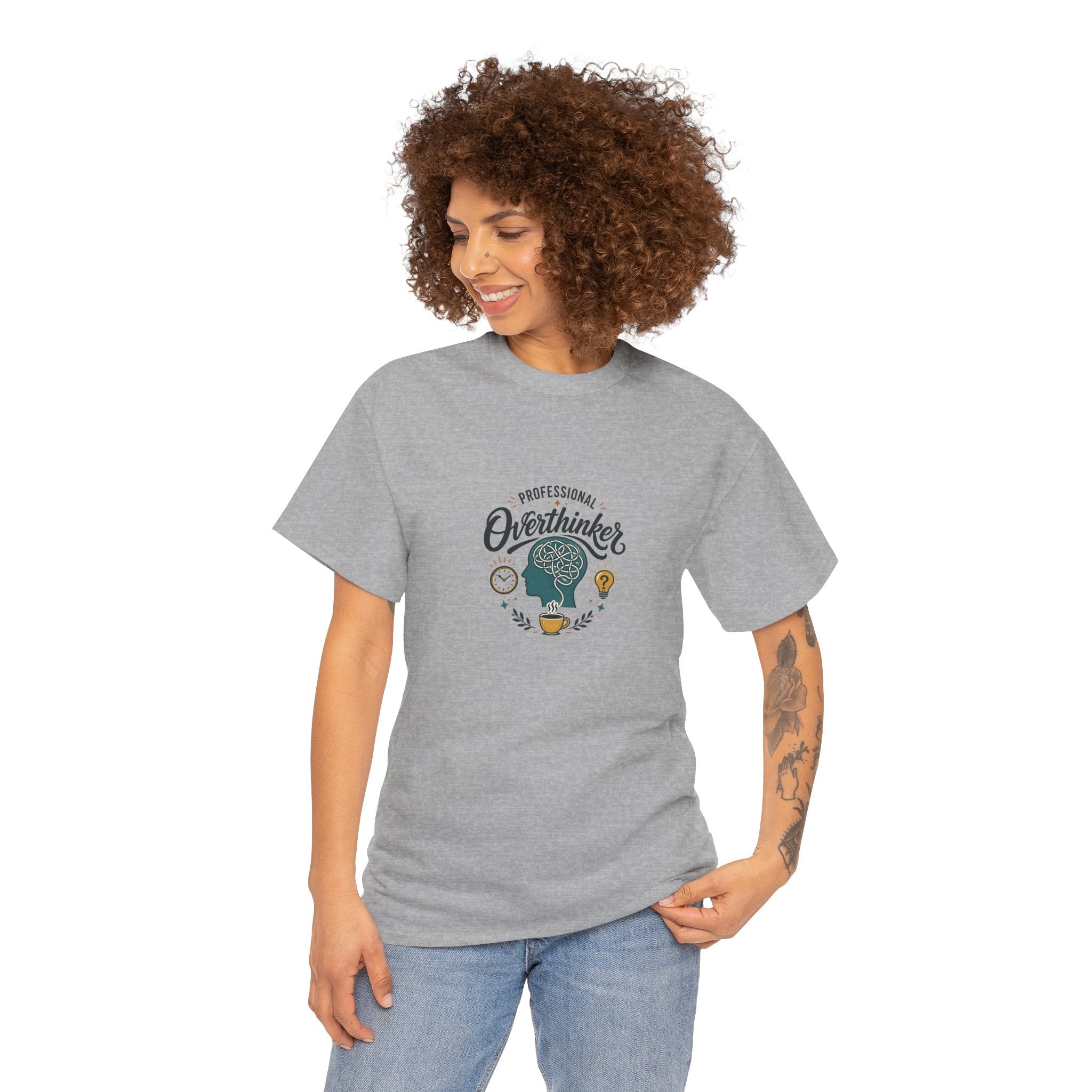 Overthinker T-Shirt — Funny 'Professional Overthinker' Graphic Tee for Thinkers & Students