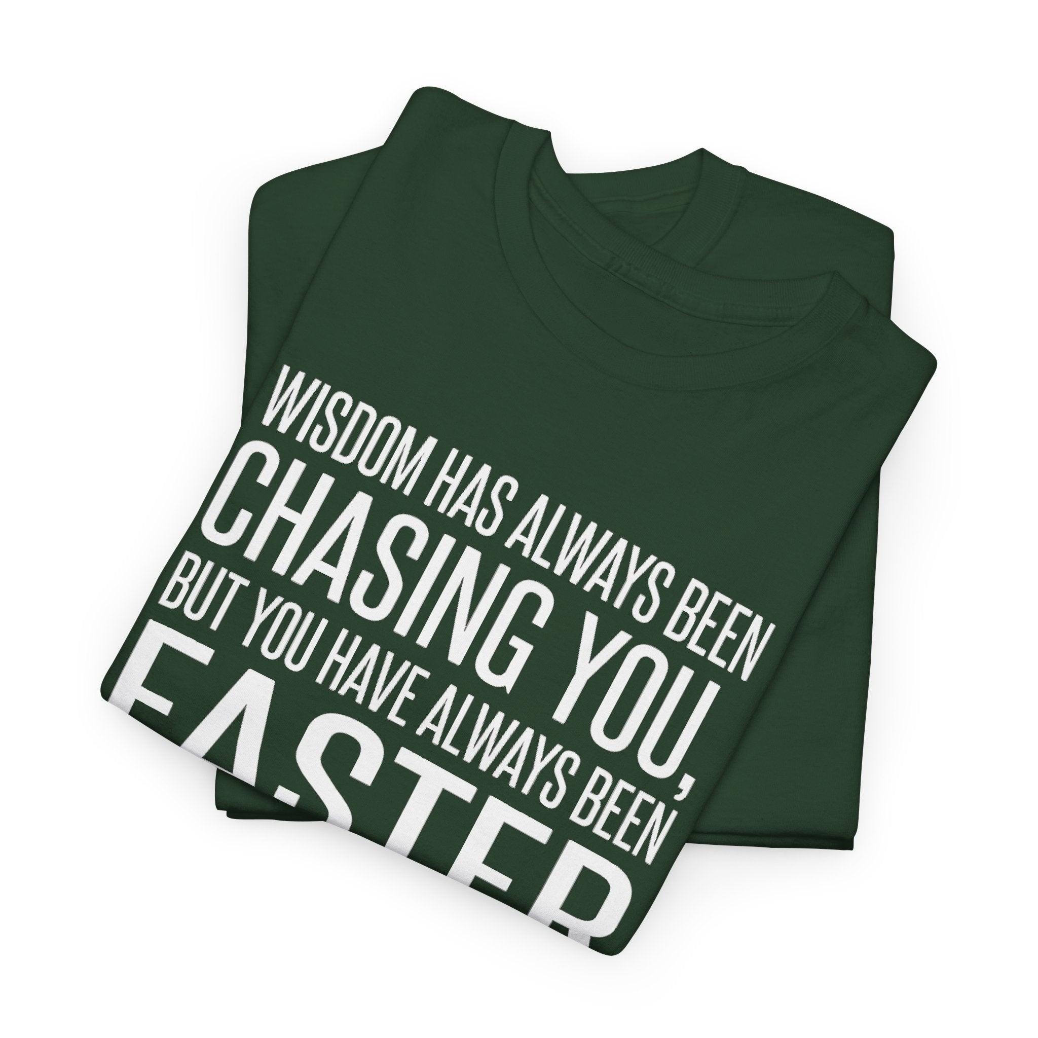 Funny Quote T-Shirt — "Wisdom Has Always Been Chasing You, But You Have Always Been Faster"