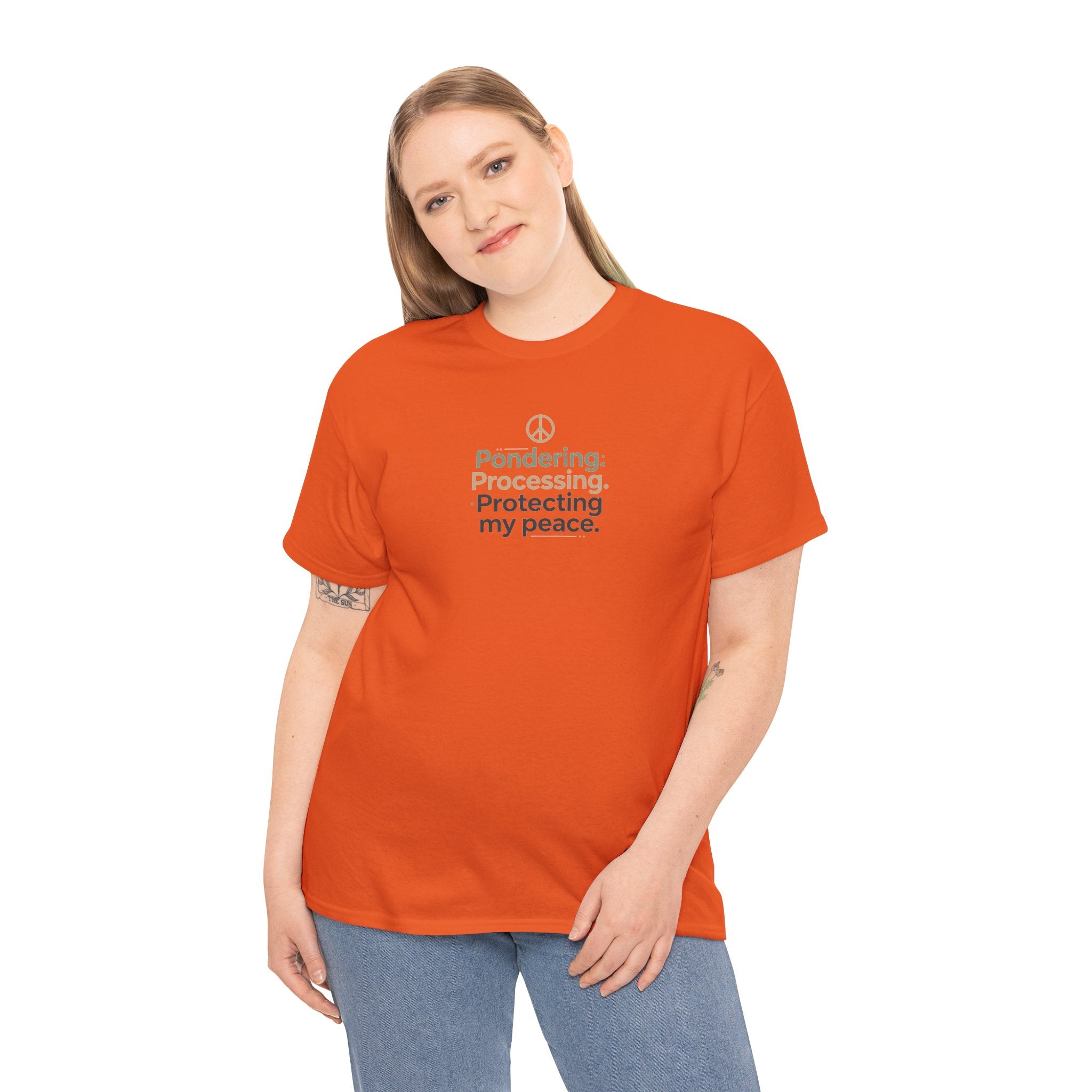 Pondering. Processing. Protecting My Peace. Tee — Mindful Self-Care Graphic T-Shirt