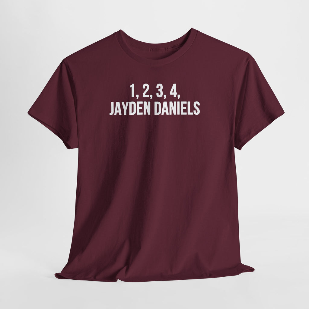 1 2 3 4 Jayden Daniels Shirt, Jayden Daniels Tee, Washington Commanders Shirt, Commanders Fan Gift, Football Fan Tee, QB Shirt